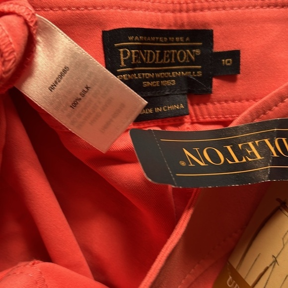 NWT Pendleton Coral Pants Vintage 100% Silk Wide Leg Slacks Relaxed Fit Trousers - Picture 8 of 12